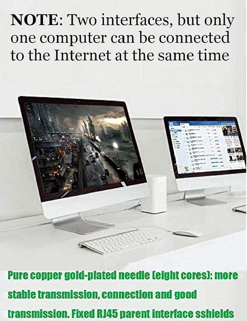 esbeecables RJ45 Network Ethernet Adapter Splitter, E thernet S plitter 1 Male to 2 Female LAN Ethernet Splitter Adapter Suitable Super Cat5,Cat5e,Cat6,Cat7,Cat 8 - Image 4